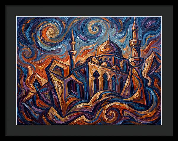 Majestic Mosque In Vibrant Swirls
