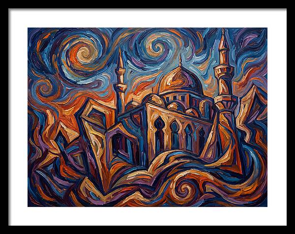 Majestic Mosque In Vibrant Swirls