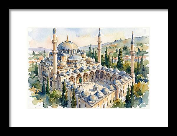Majestic Mosque Watercolor