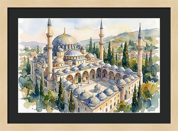 Majestic Mosque Watercolor