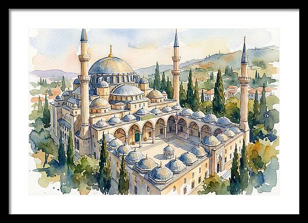 Majestic Mosque Watercolor