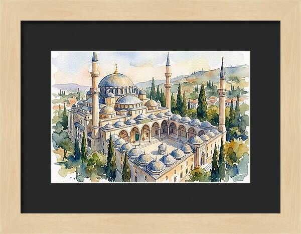 Majestic Mosque Watercolor