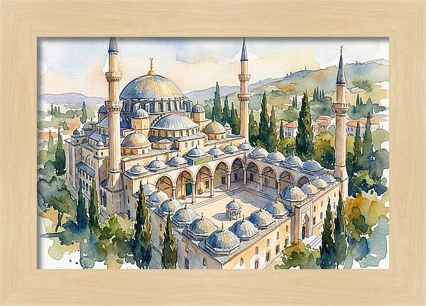 Majestic Mosque Watercolor