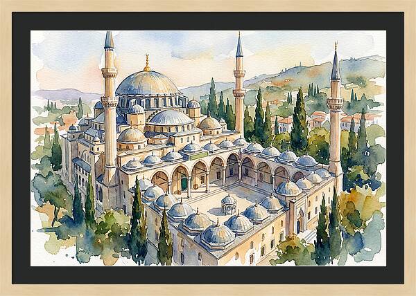 Majestic Mosque Watercolor