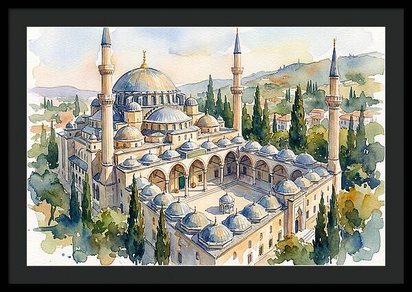 Majestic Mosque Watercolor