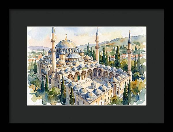 Majestic Mosque Watercolor