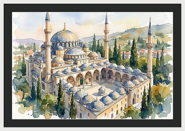 Majestic Mosque Watercolor