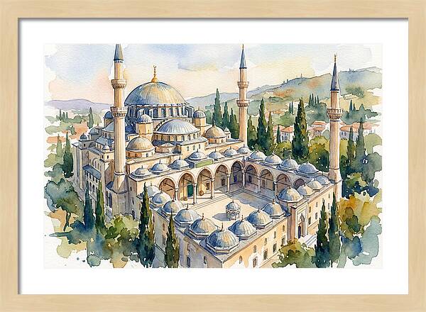 Majestic Mosque Watercolor