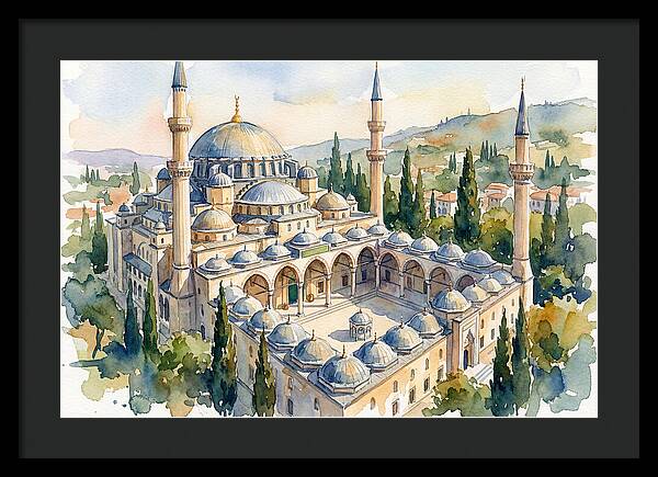 Majestic Mosque Watercolor