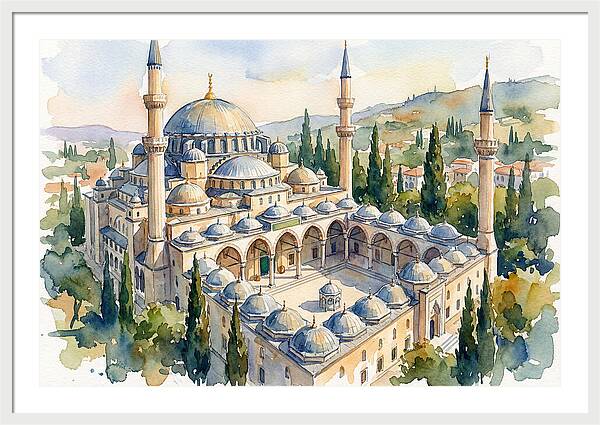 Majestic Mosque Watercolor