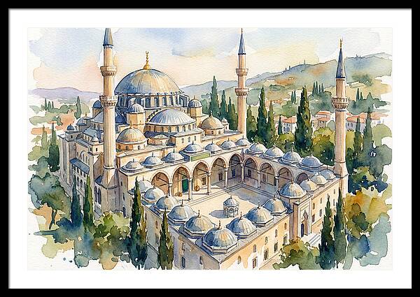 Majestic Mosque Watercolor