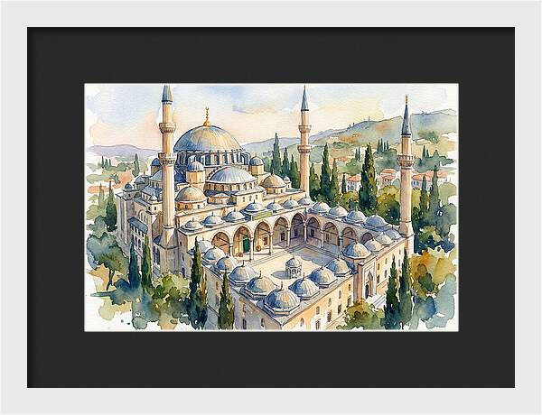 Majestic Mosque Watercolor