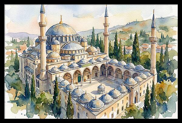Majestic Mosque Watercolor