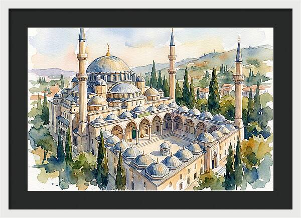 Majestic Mosque Watercolor