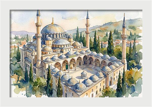 Majestic Mosque Watercolor