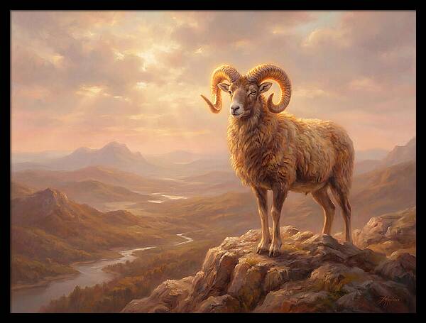 Majestic Mouflon In Landscape