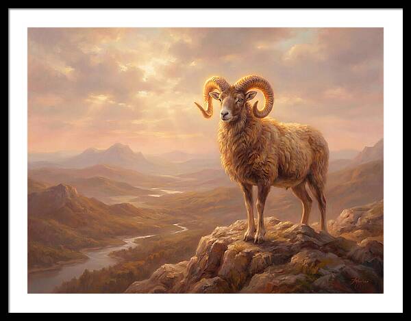 Majestic Mouflon In Landscape