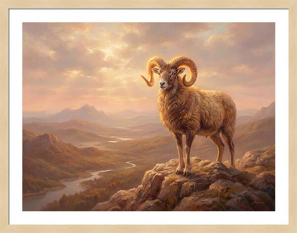 Majestic Mouflon In Landscape