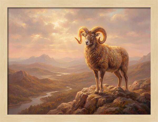 Majestic Mouflon In Landscape