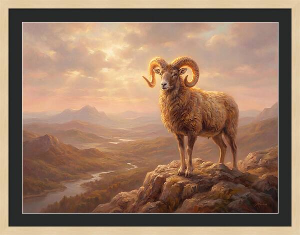 Majestic Mouflon In Landscape