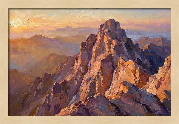 Majestic Mountain Peak At Sunset