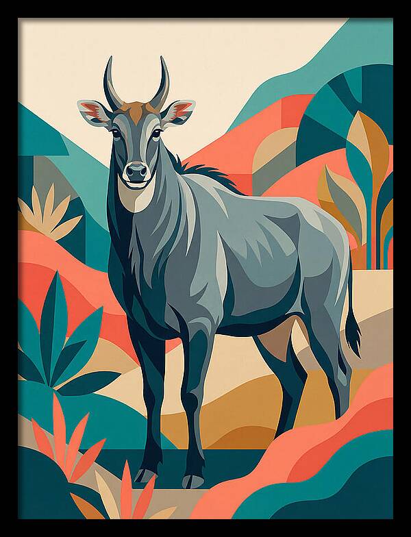 Majestic Nilgai In Serenity