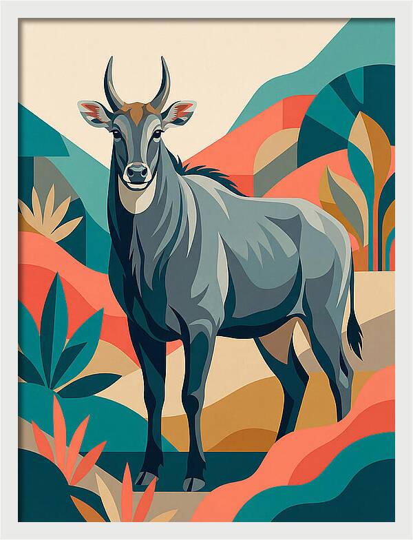 Majestic Nilgai In Serenity