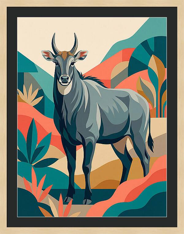 Majestic Nilgai In Serenity