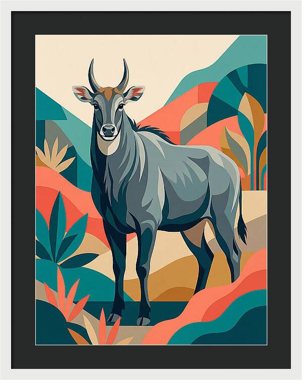 Majestic Nilgai In Serenity