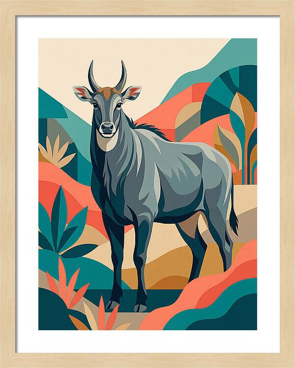 Majestic Nilgai In Serenity