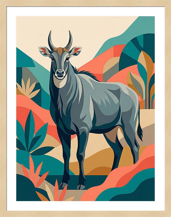 Majestic Nilgai In Serenity