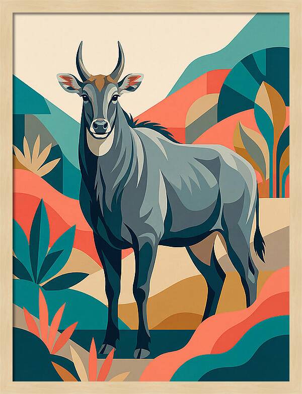 Majestic Nilgai In Serenity