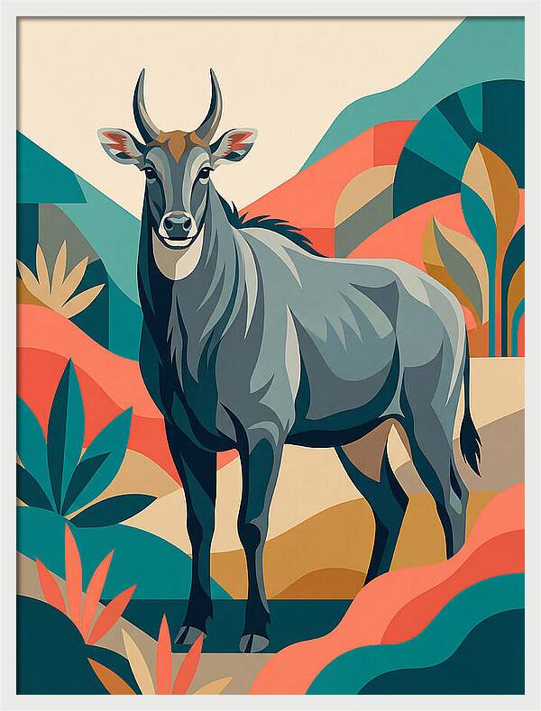 Majestic Nilgai In Serenity