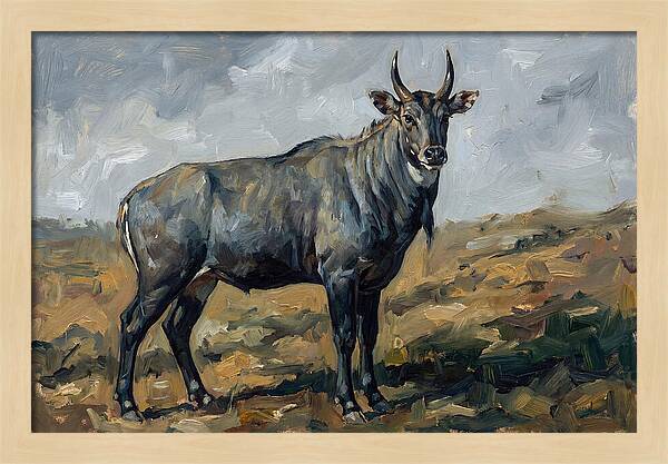 Majestic Nilgai In The Wild
