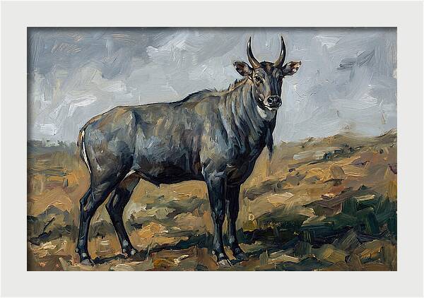 Majestic Nilgai In The Wild