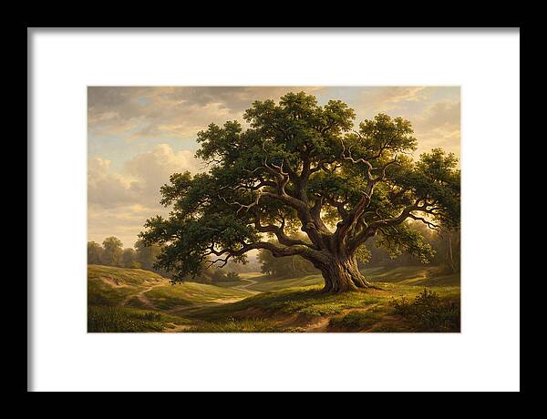Majestic Oak Tree Under Soft Light