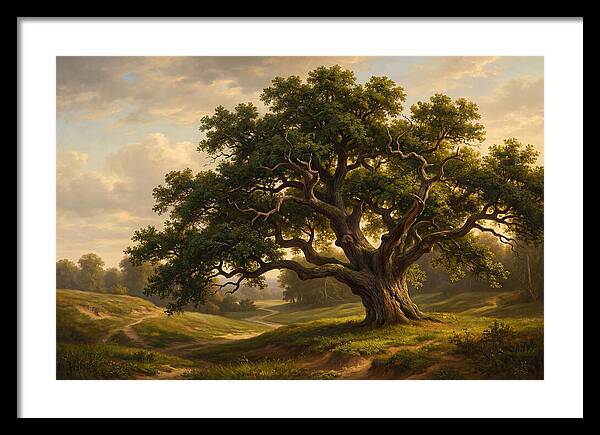 Majestic Oak Tree Under Soft Light