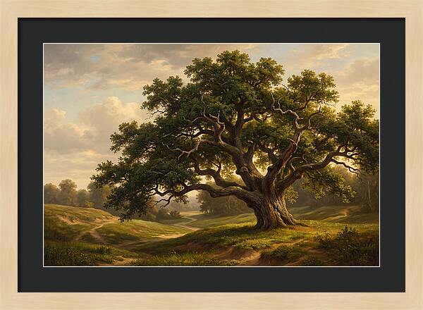 Majestic Oak Tree Under Soft Light