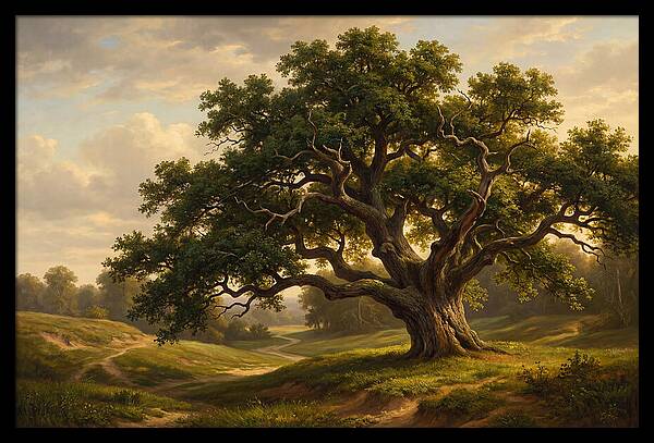 Majestic Oak Tree Under Soft Light