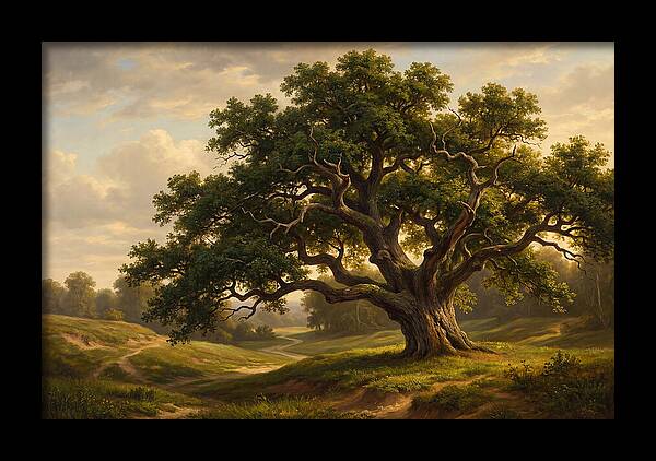 Majestic Oak Tree Under Soft Light