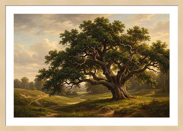 Majestic Oak Tree Under Soft Light