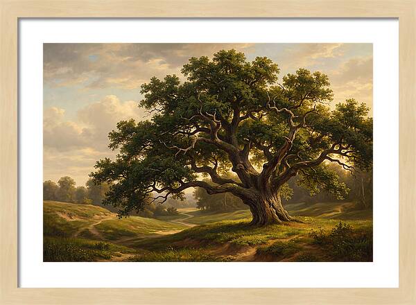 Majestic Oak Tree Under Soft Light