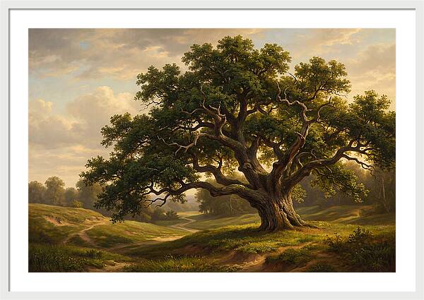 Majestic Oak Tree Under Soft Light
