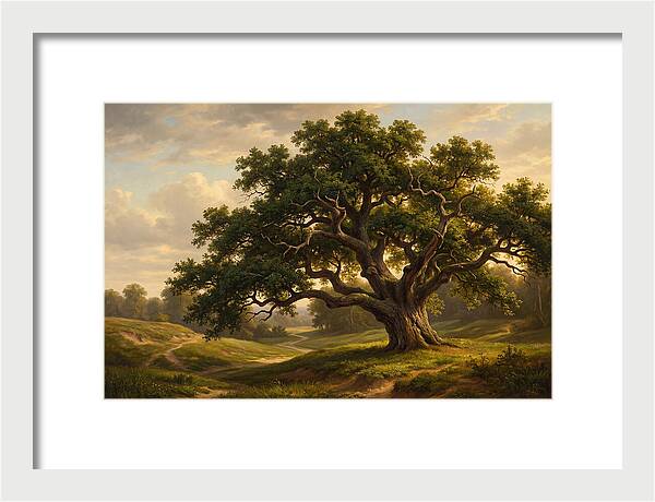 Majestic Oak Tree Under Soft Light