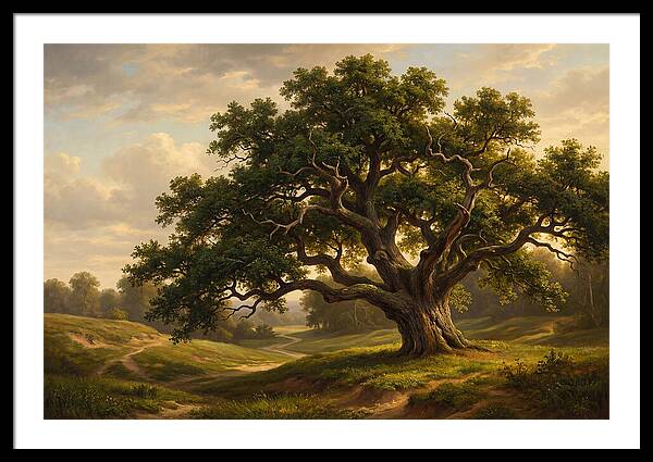 Majestic Oak Tree Under Soft Light
