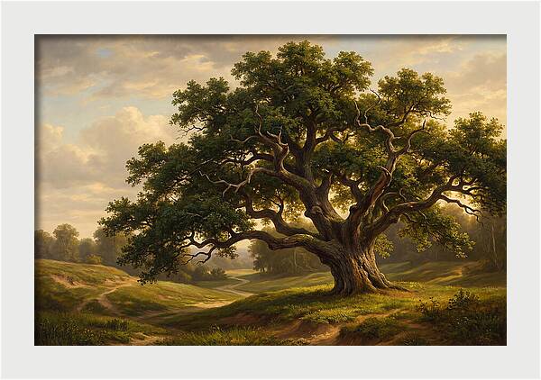 Majestic Oak Tree Under Soft Light