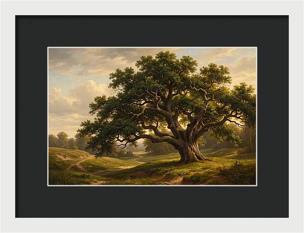Majestic Oak Tree Under Soft Light