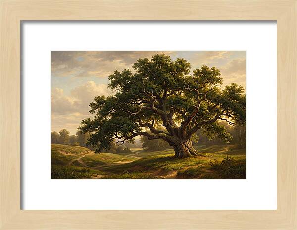 Majestic Oak Tree Under Soft Light