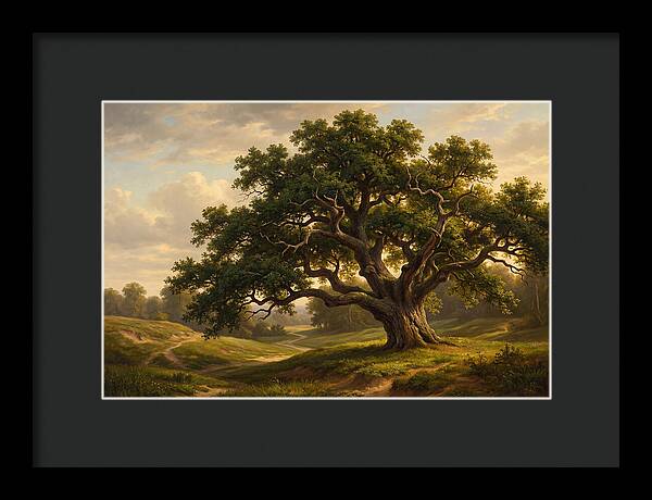 Majestic Oak Tree Under Soft Light