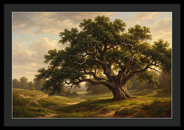 Majestic Oak Tree Under Soft Light